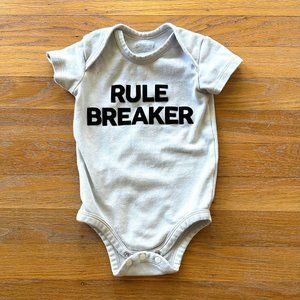 Plenty Rule Breaker onesies Size 6-12M
